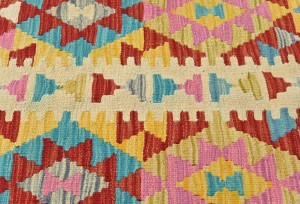 Multicolored Geometric Reversible 3X5 Kilim Oriental Rug