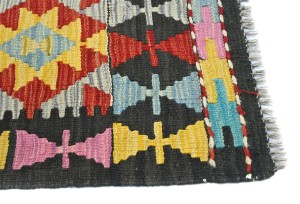 Multicolored Geometric Reversible 3X5 Kilim Oriental Rug
