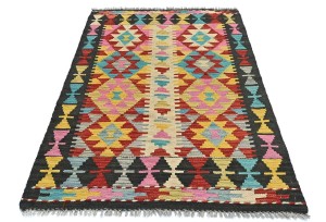 Multicolored Geometric Reversible 3X5 Kilim Oriental Rug