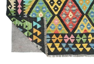 Multicolored Geometric Reversible 4x6 Kilim Oriental Rug