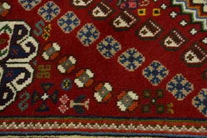 Red Tribal 4X5 Shiraz Persian Rug