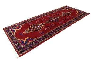 Semi Antique Red Tribal 4X10 Hamedan Persian Runner Rug