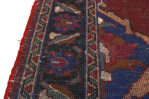 Semi Antique Red Tribal 4X10 Hamedan Persian Runner Rug
