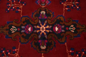 Semi Antique Red Tribal 4X10 Hamedan Persian Runner Rug