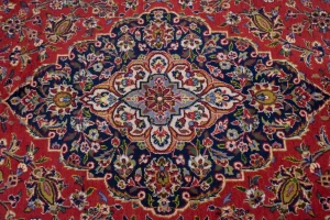 Vintage Red Traditional 8X12 Kashan Persian Rug