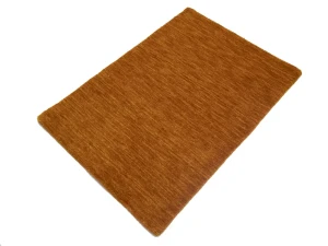 Orange 2X3 Solid Gabbeh Modern Oriental Rug