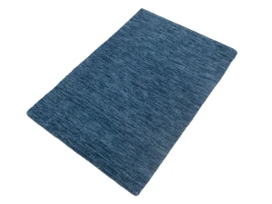 Steel Blue 2X3 Solid Gabbeh Modern Oriental Rug