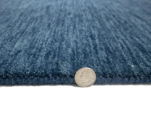 Steel Blue 2X3 Solid Gabbeh Modern Oriental Rug