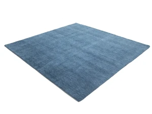 Steel Blue Modern Solid 8X8 Gabbeh Oriental Square Rug