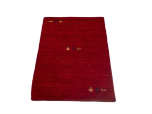 Red/Cherry red Tribal Pictorial Gabbeh Rug in All Size