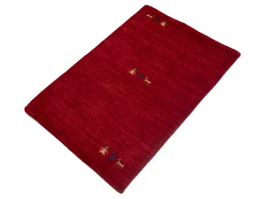 Red/Cherry red Tribal Pictorial Gabbeh Rug in All Size