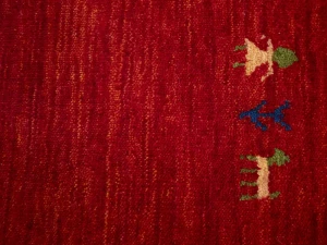 Red/Cherry red Tribal Pictorial Gabbeh Rug in All Size