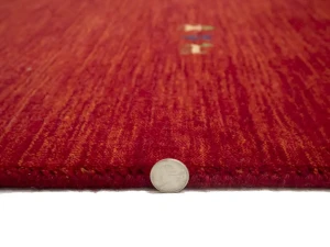 Red/Cherry red Tribal Pictorial Gabbeh Rug in All Size
