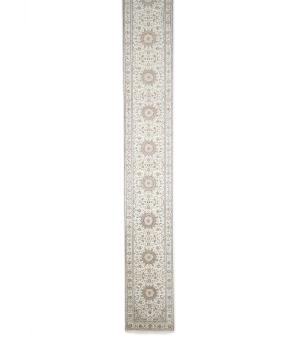 Cream Floral 3X20 Indo-Nain Oriental Runner Rug