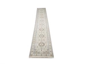 Cream Floral 3X20 Indo-Nain Oriental Runner Rug
