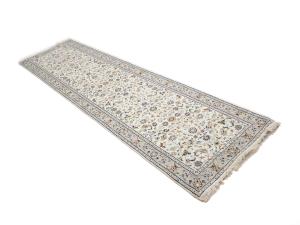 Cream Floral Traditional 3X11 Indo-Nain Oriental Runner Rug