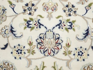 Cream Floral 8X10 Indo-Nain Oriental Rug