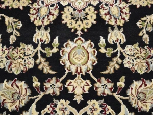 Black Floral Traditional 6X9 Indo-Nain Oriental Rug