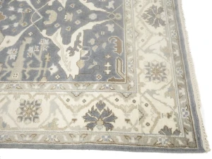 Gray Floral Traditional 6X9 Oushak Oriental Rug