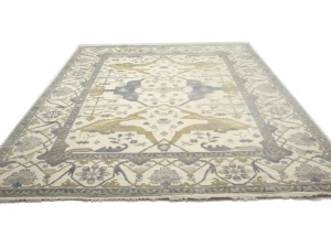 Muted Cream Floral Transitional 12X15 Oushak Oriental Rug