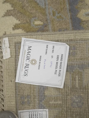 Muted Cream Floral Transitional 8X10 Oushak Oriental Rug