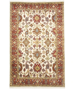 Cream Floral 4X6 Oushak Chobi Oriental Rug