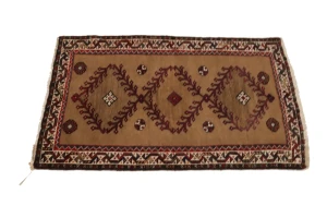 Vintage Khaki Tribal 2'4X3'8 Shiraz Persian Rug