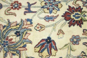 Vintage Cream Traditional 9X12 Isfahan Persian Rug