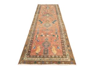 Semi Antique Rusty Red Tribal 3X12 Meshkin Persian Runner Rug