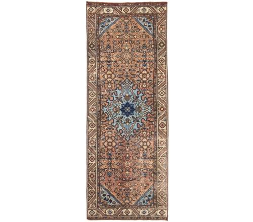 Semi Antique Rusty Red Tribal 3X9 Hamedan Persian Runner Rug