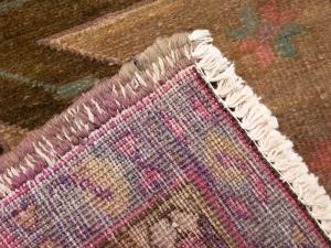 Semi Antique Muted Colors Geometric 3'8 X 10'11 Meshkin Persian Rug