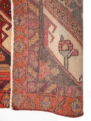 Semi Antique Cream Tribal 3x7 Hamedan Persian Runner Rug