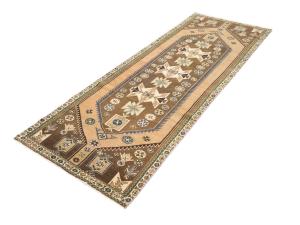 Semi Antique Muted Colors Tribal 3x9 Hamedan Persian Runner Rug