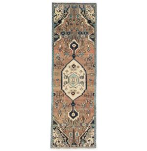 Semi Antique Rusty Beige Tribal 2'5X7'9 Hamedan Persian Runner Rug