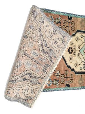 Semi Antique Rusty Beige Tribal 2'5X7'9 Hamedan Persian Runner Rug