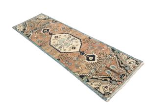 Semi Antique Rusty Beige Tribal 2'5X7'9 Hamedan Persian Runner Rug