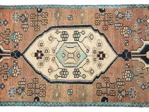 Semi Antique Rusty Beige Tribal 2'5X7'9 Hamedan Persian Runner Rug