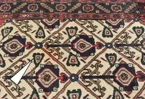 Vintage Cream Floral Tribal 3X5 Hamedan Persian Rug