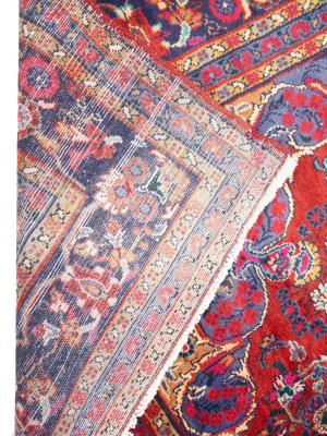 Vintage Red Floral Traditional 6'8 x 12'6 Hamedan Persian Rug